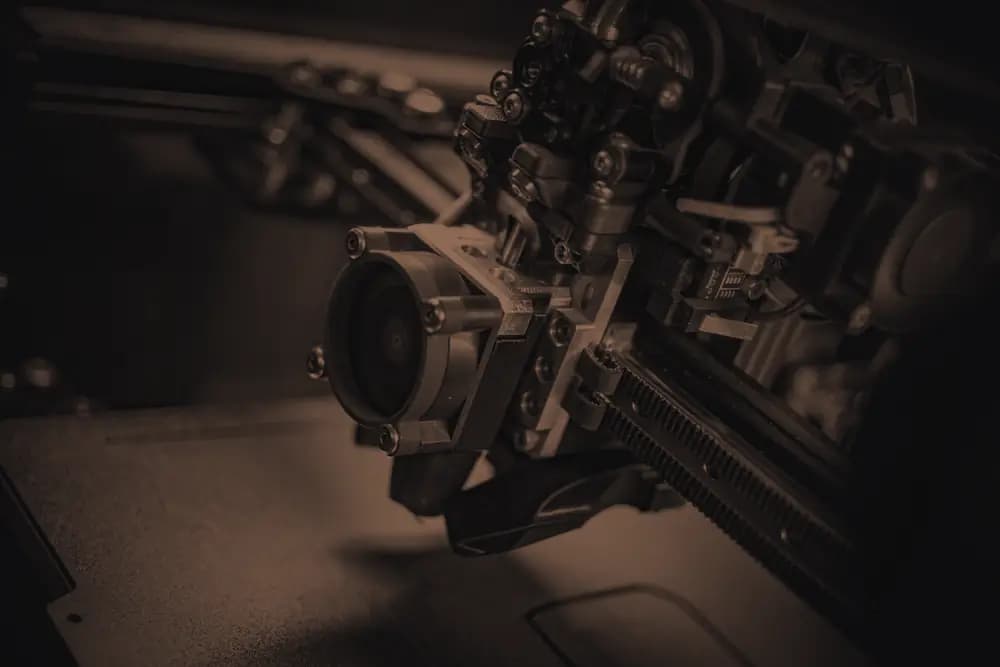 El mecanismo de una impresora 3D sobre sus guías