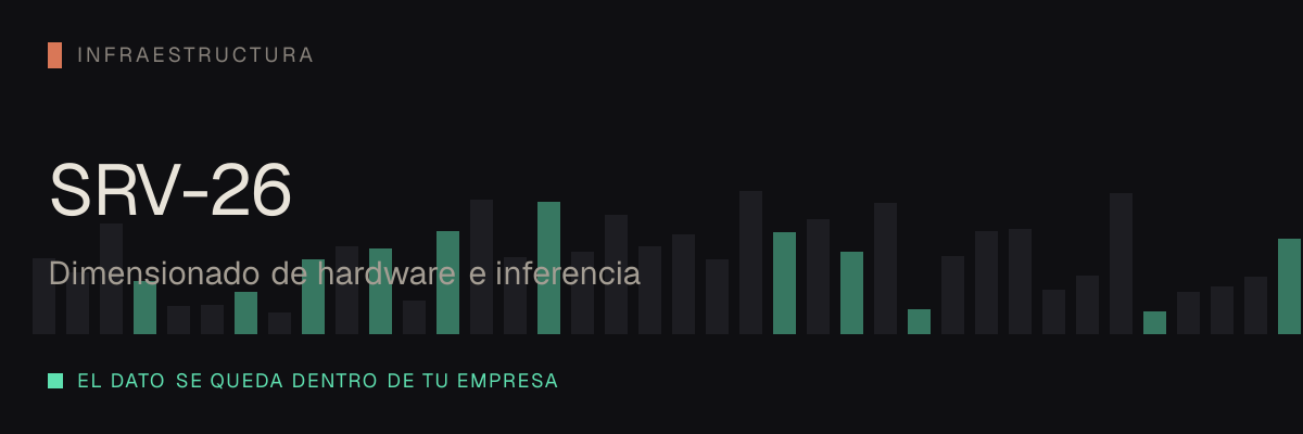 Dimensionado de hardware e inferencia — servicio SRV-26 de serviciosia, nivel de infraestructura: el dato se queda dentro de tu empresa.