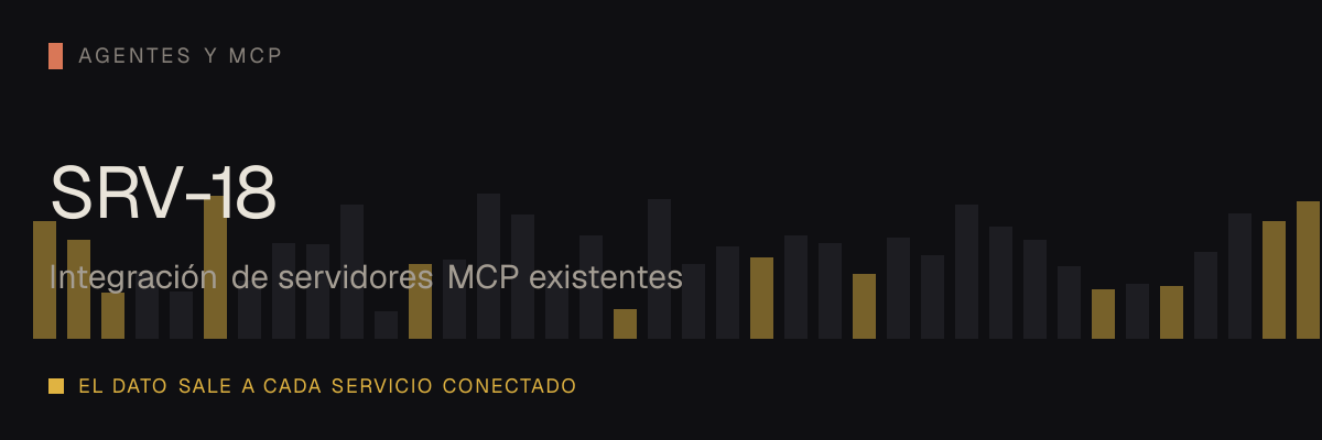Integración de servidores MCP existentes — servicio SRV-18 de serviciosia, nivel de agentes y mcp: el dato sale a cada servicio conectado.