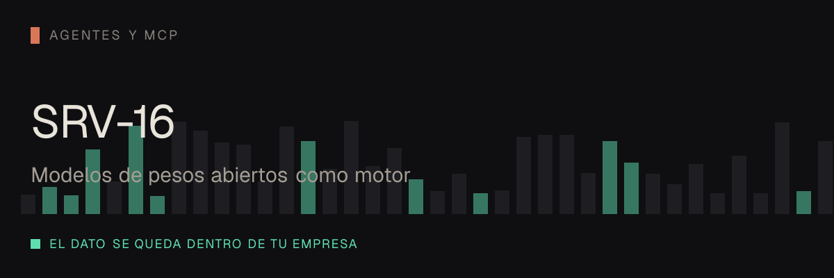Modelos de pesos abiertos como motor — servicio SRV-16 de serviciosia, nivel de agentes y mcp: el dato se queda dentro de tu empresa.