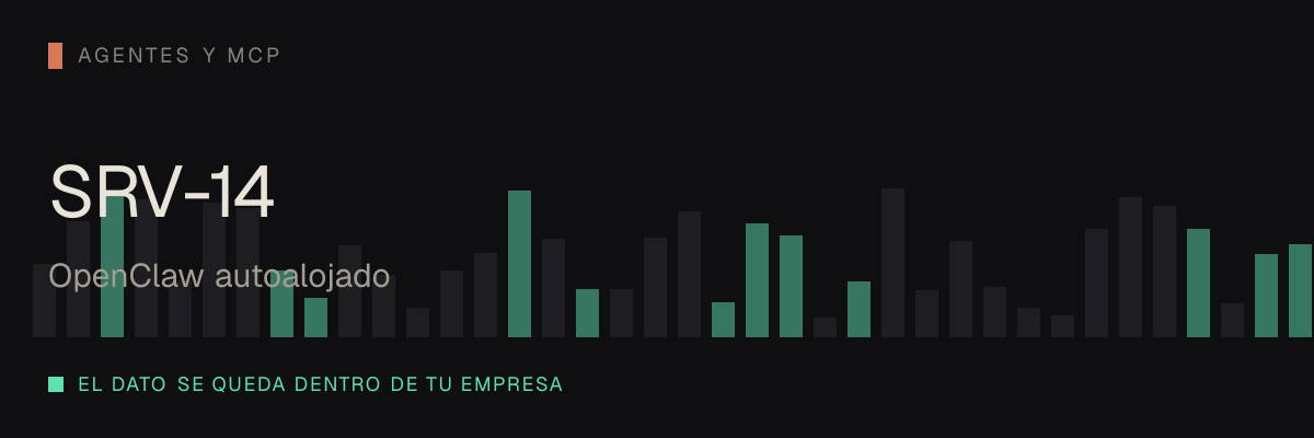 OpenClaw autoalojado — servicio SRV-14 de serviciosia, nivel de agentes y mcp: el dato se queda dentro de tu empresa.