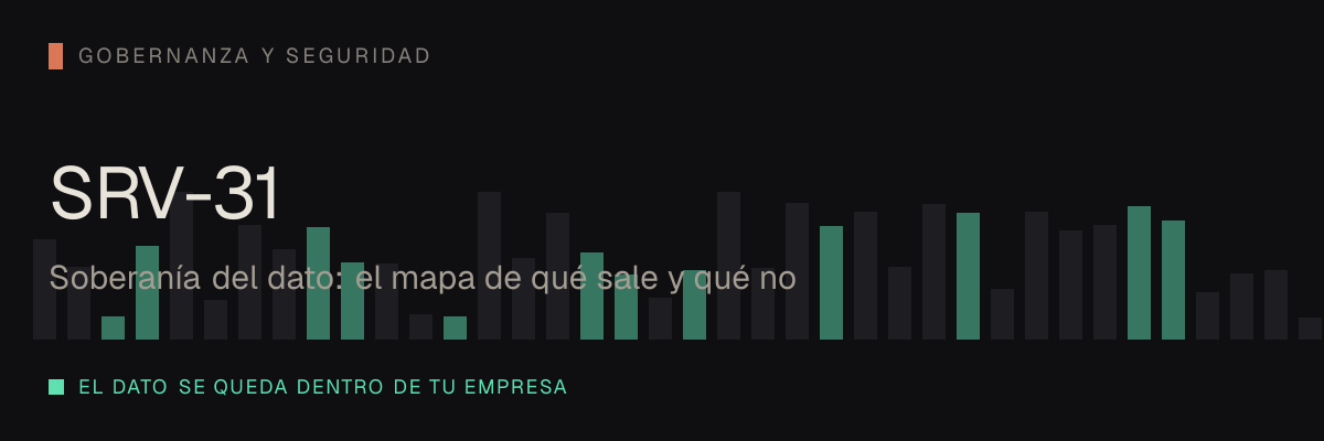 Soberanía del dato: el mapa de qué sale y qué no — servicio SRV-31 de serviciosia, nivel de gobernanza y seguridad: el dato se queda dentro de tu empresa.