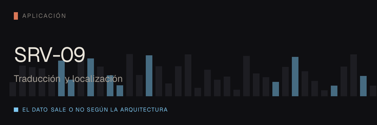 Traducción y localización — servicio SRV-09 de serviciosia, nivel de aplicación: el dato sale o no según la arquitectura que elijas.